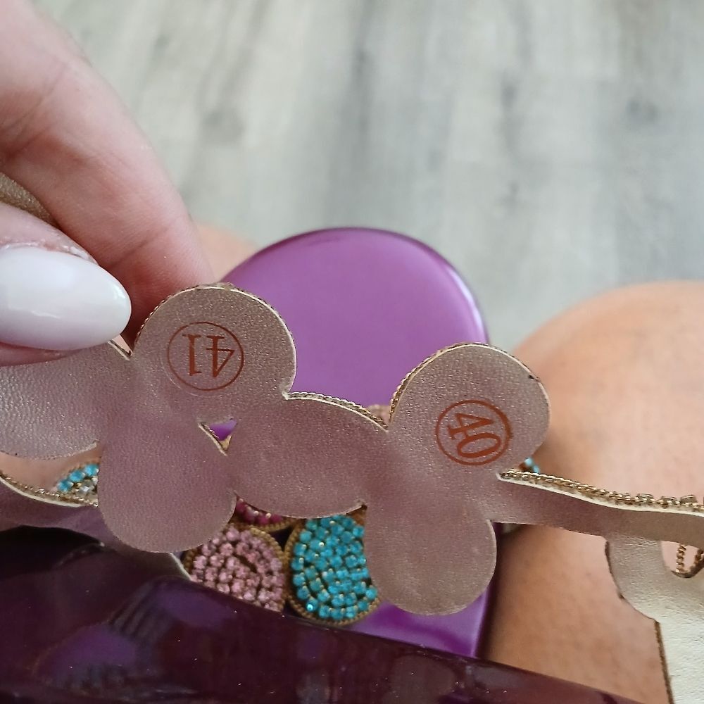 Purple and Gold Women's Sandals - Picture 7 of 7